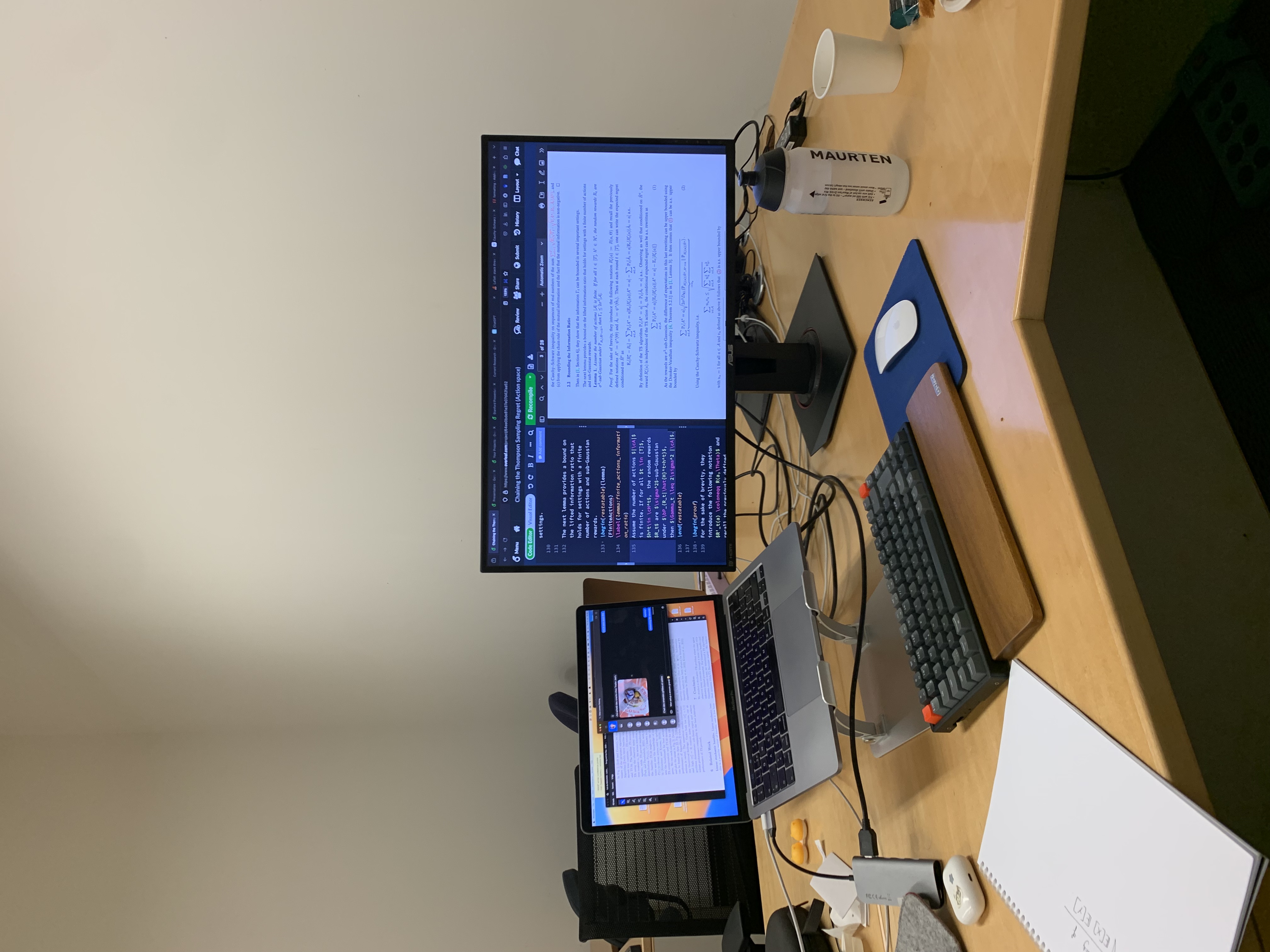 Desk setup during the Stanford visit