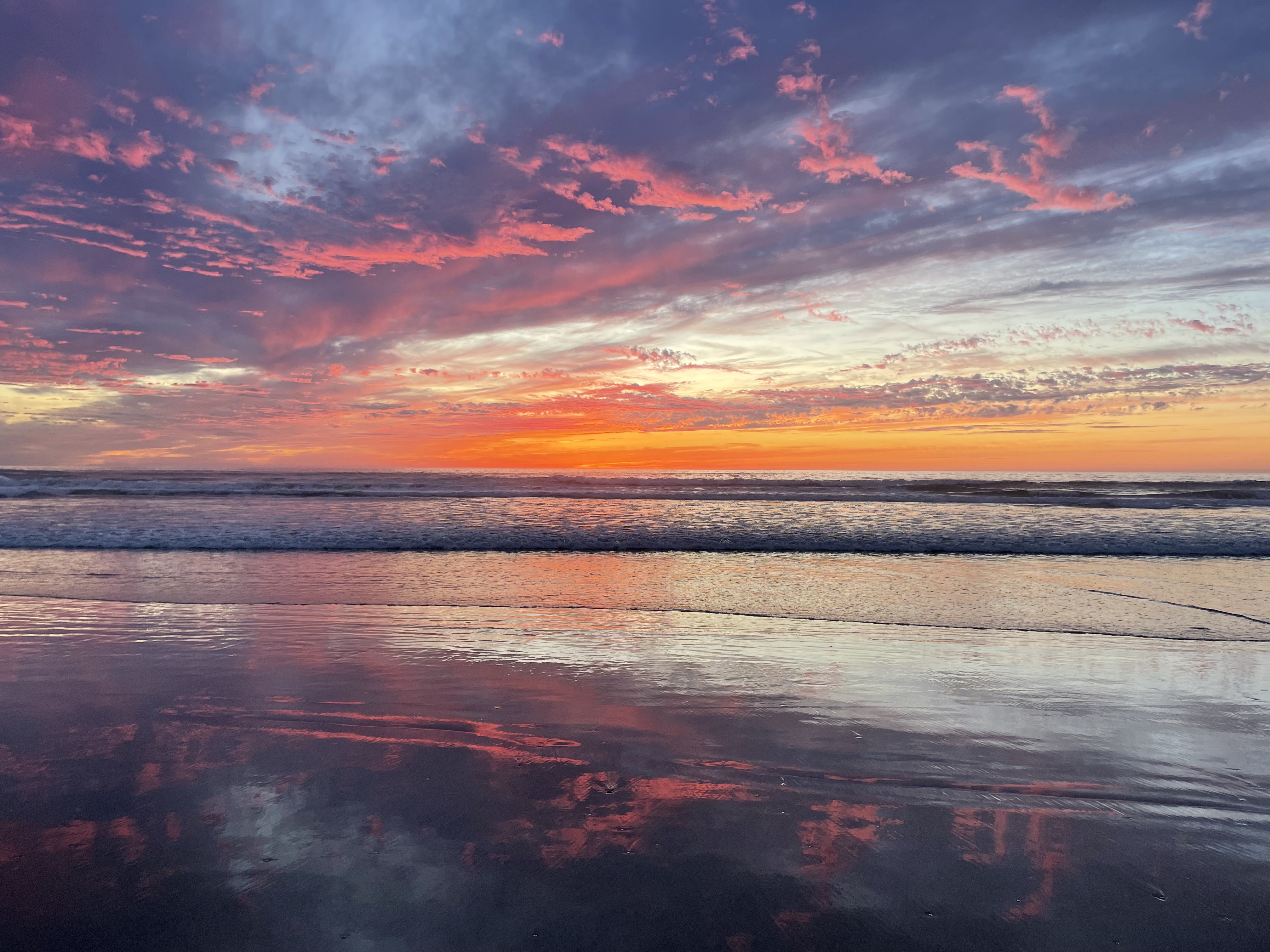 Sunset at the beach in California