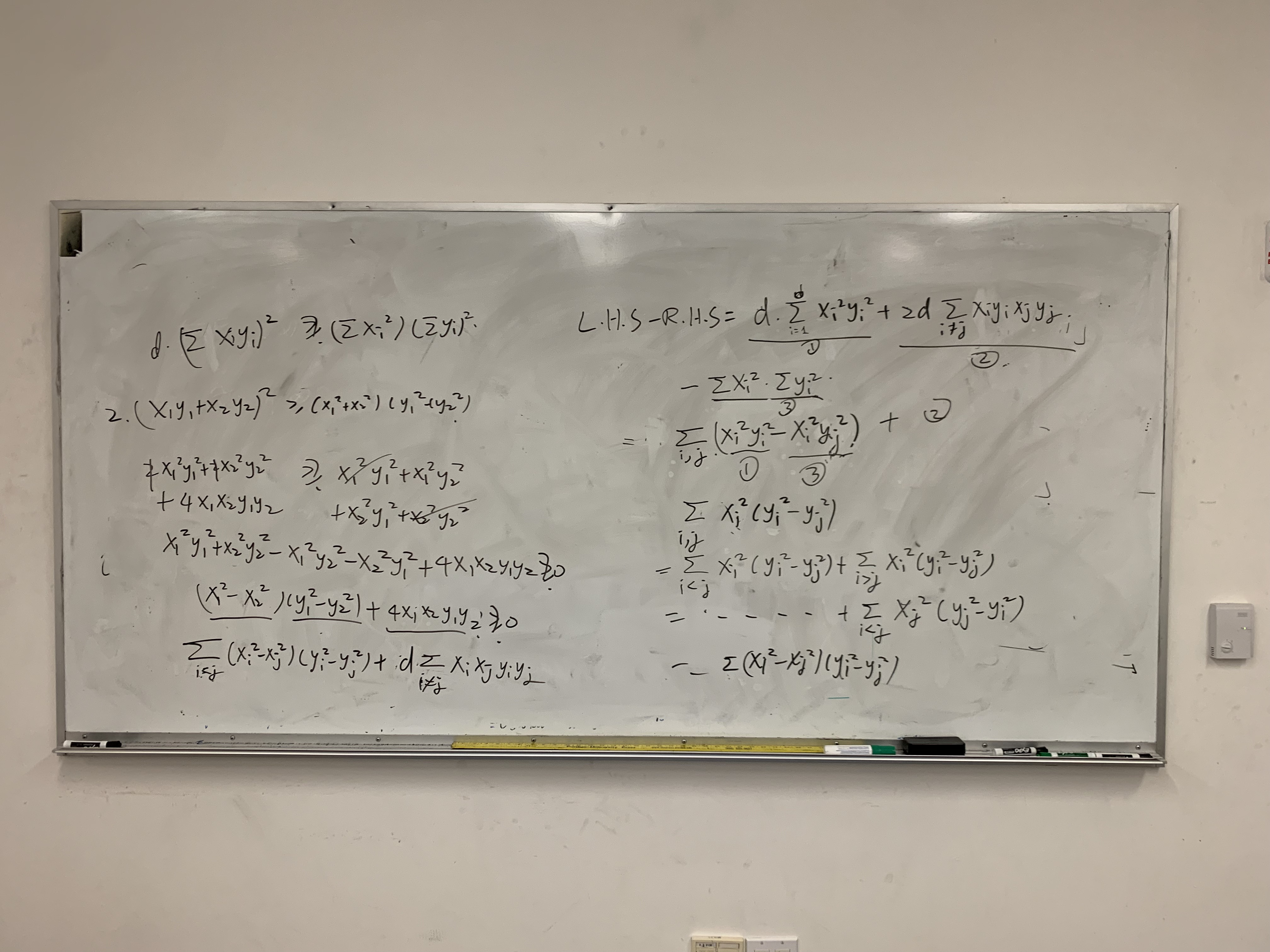 Whiteboard with equations